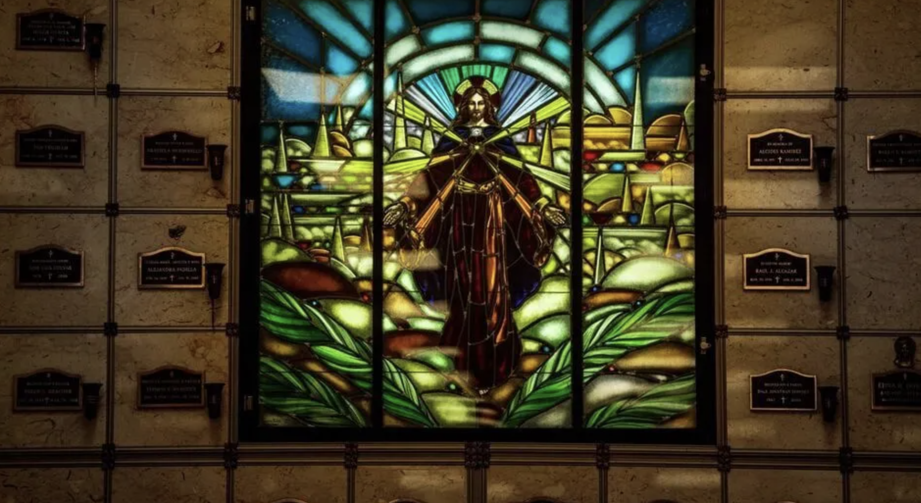 Stained glass in the mausoleum