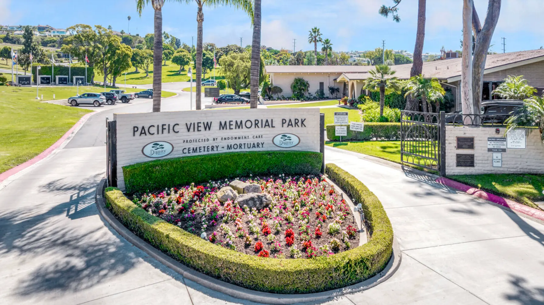 Pacific View Memorial Park entrance